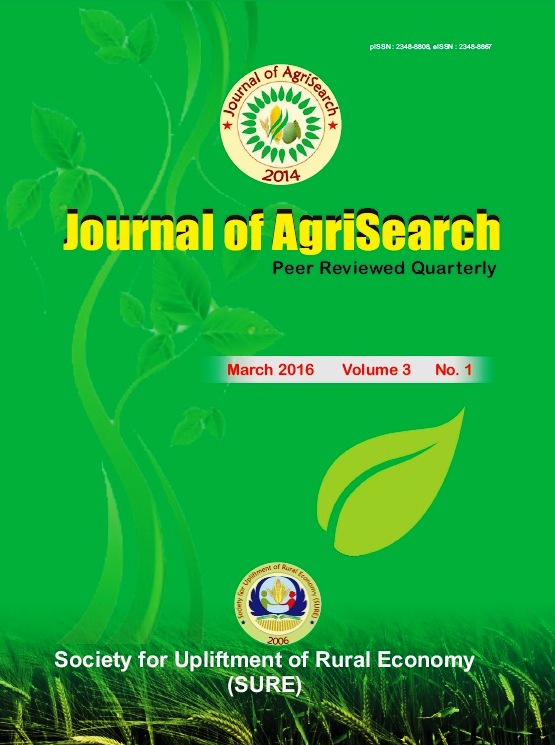 					View Vol. 3 No. 1 (2016): Journal of AgriSearch
				
