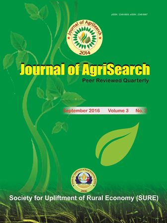 					View Vol. 3 No. 3 (2016): Journal of AgriSearch
				