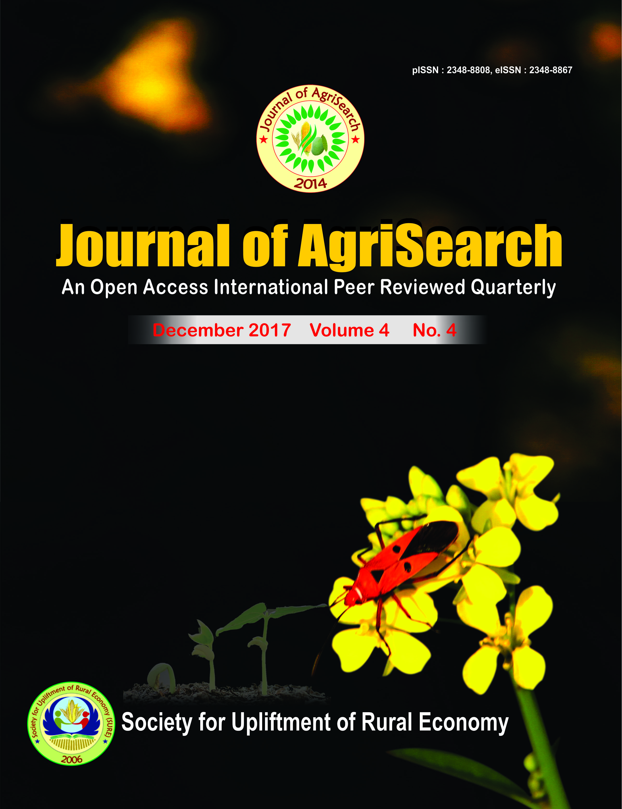 					View Vol. 4 No. 4 (2017): Journal of AgriSearch
				