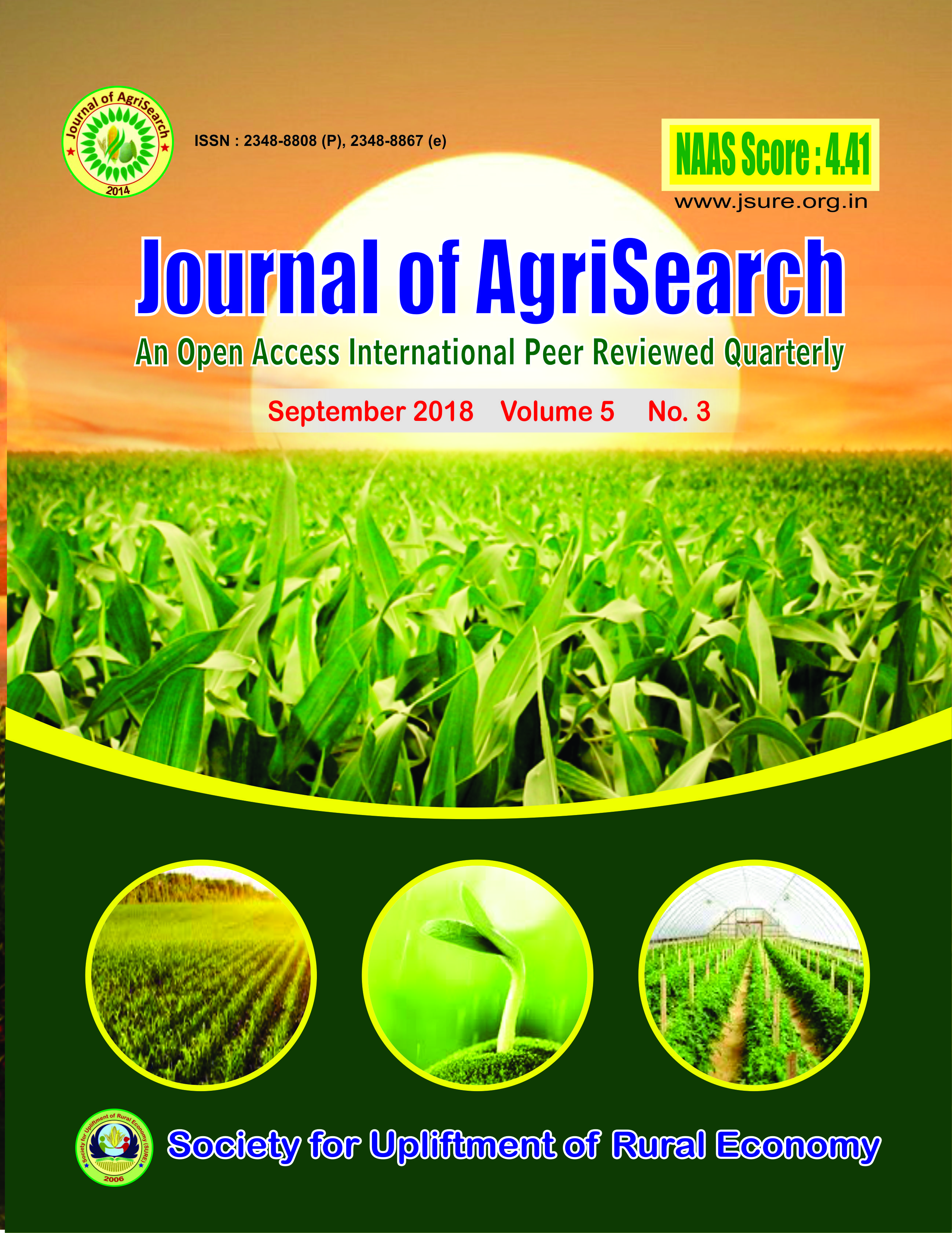 					View Vol. 5 No. 3 (2018): Journal of AgriSearch
				