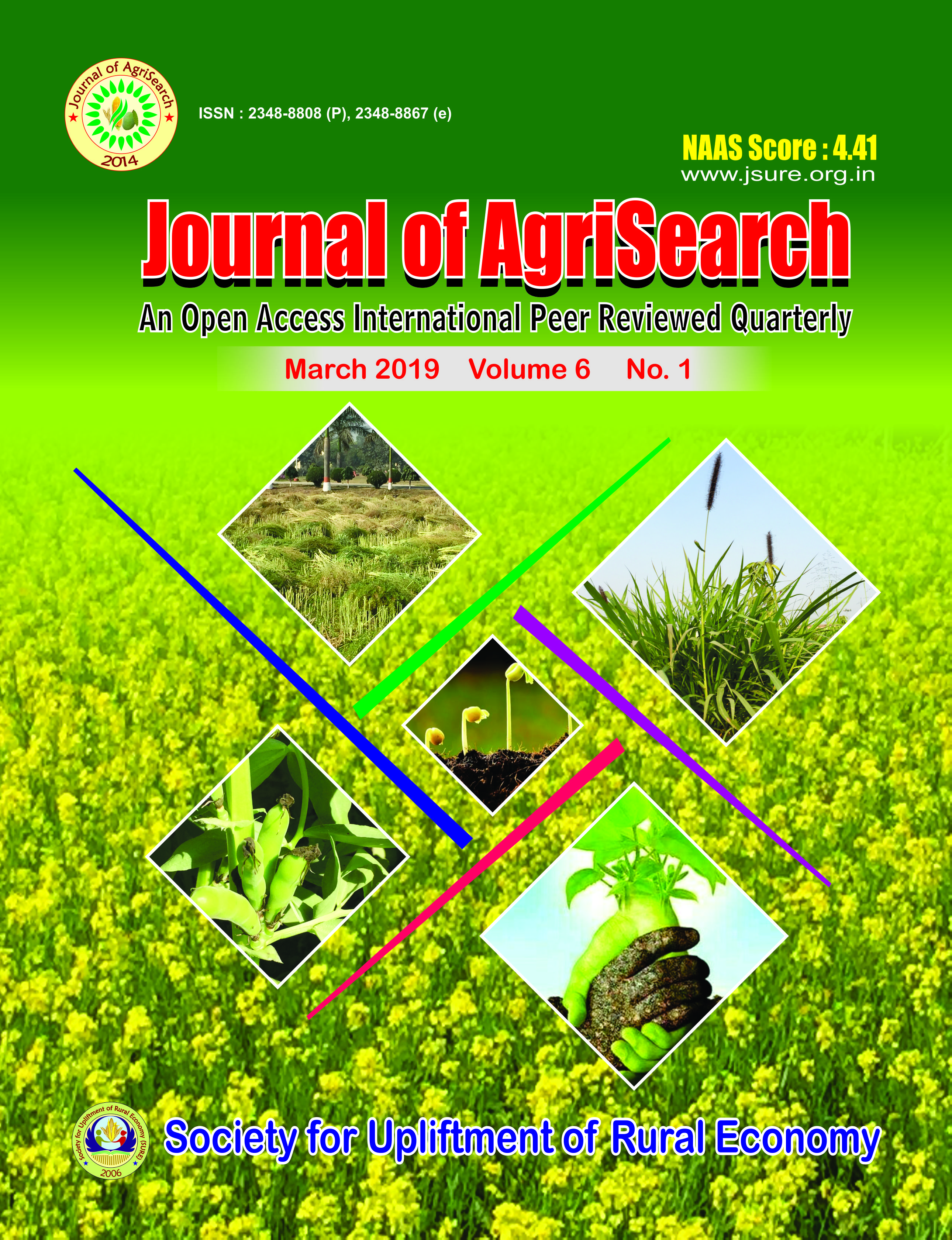 					View Vol. 6 No. 1 (2019): Journal of AgriSearch
				