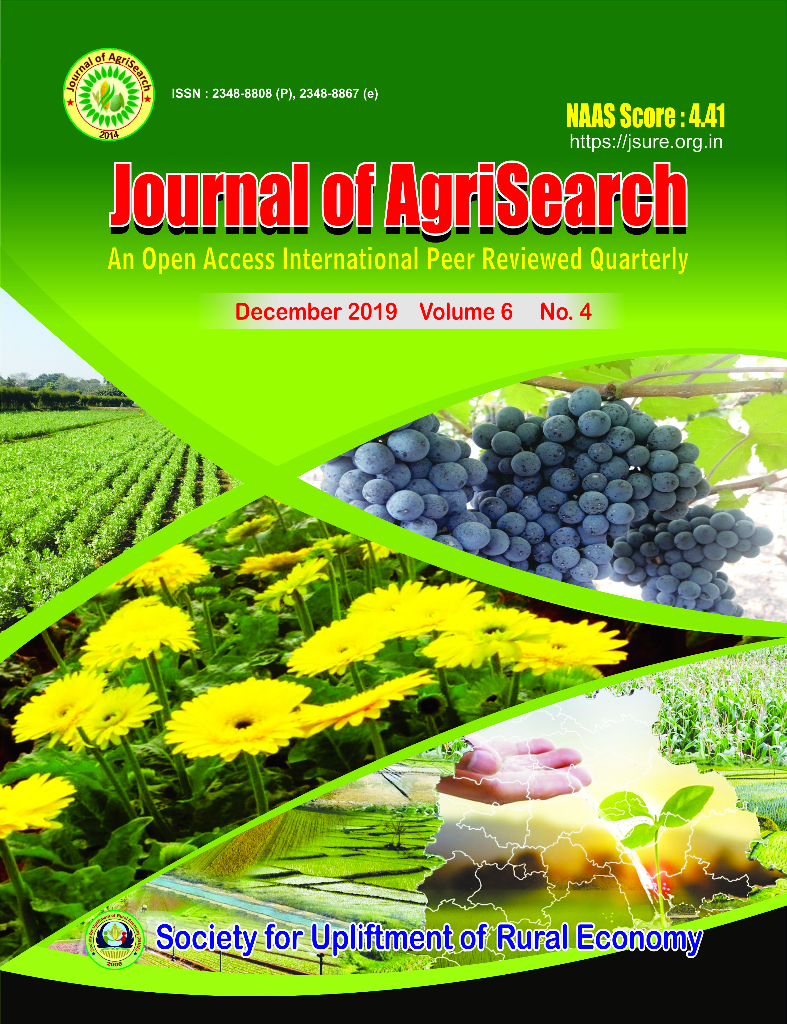 					View Vol. 6 No. 4 (2019): Journal of AgriSearch
				