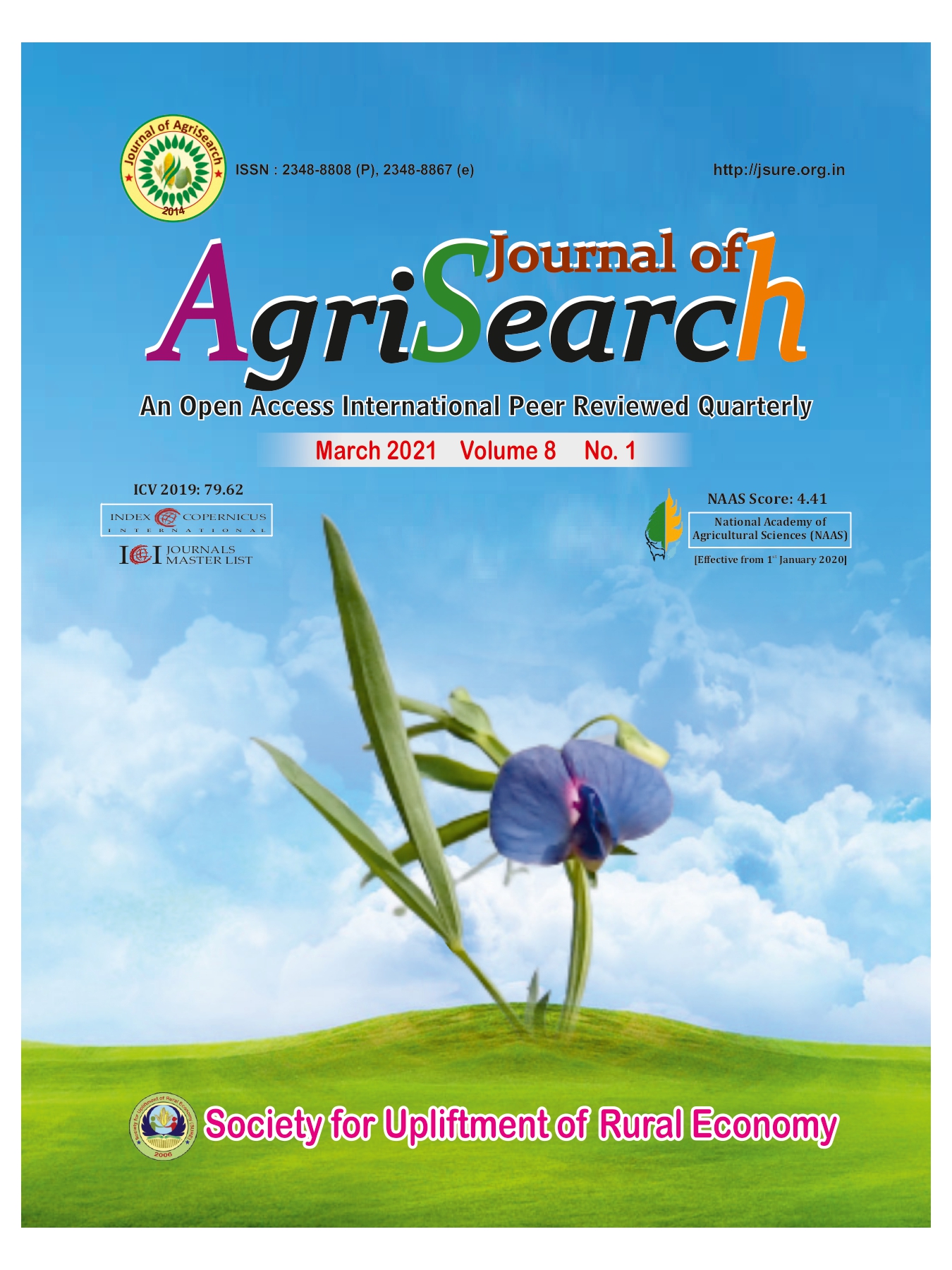 					View Vol. 8 No. 1 (2021): Journal of AgriSearch 
				