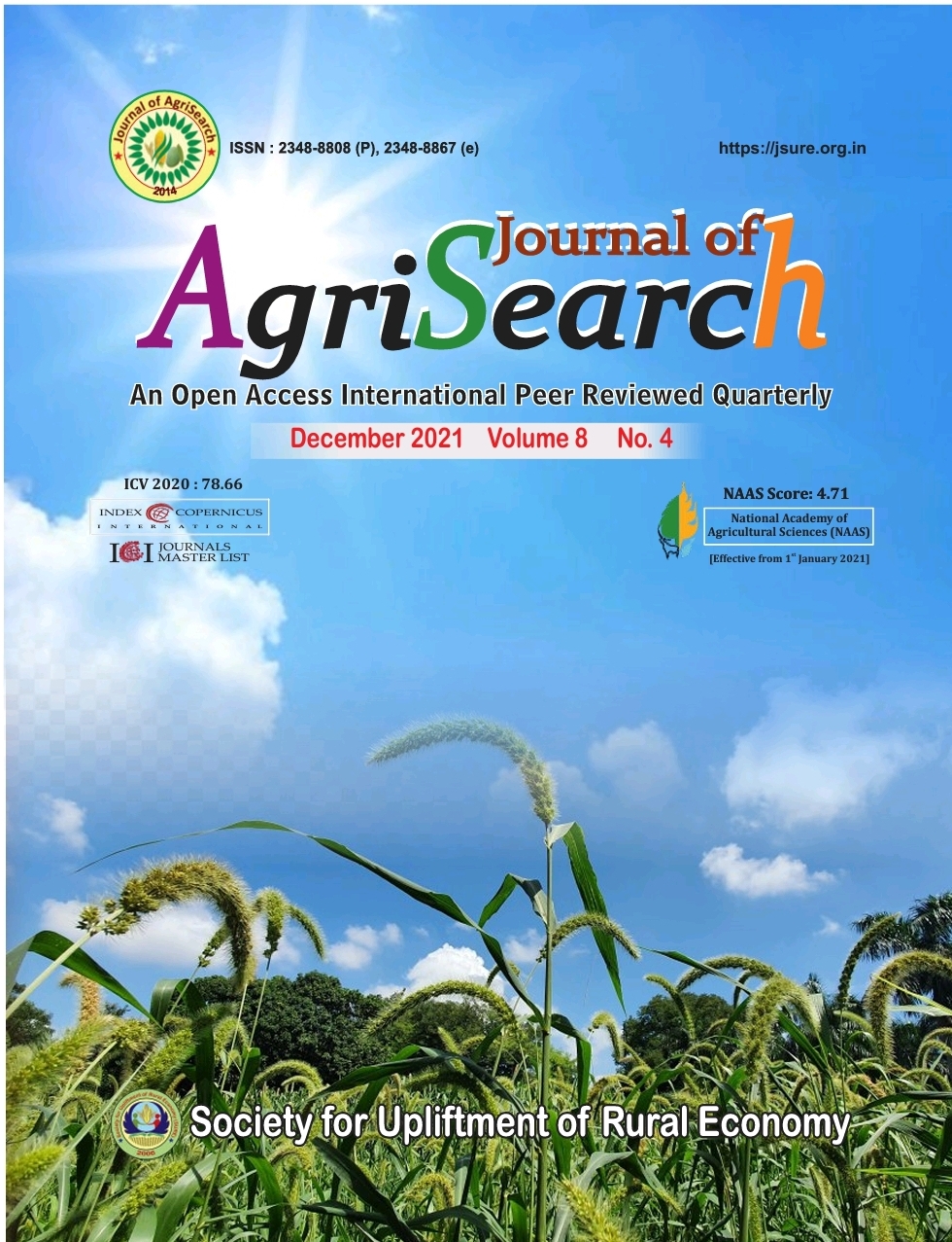					View Vol. 8 No. 4 (2021): Journal of AgriSearch 
				
