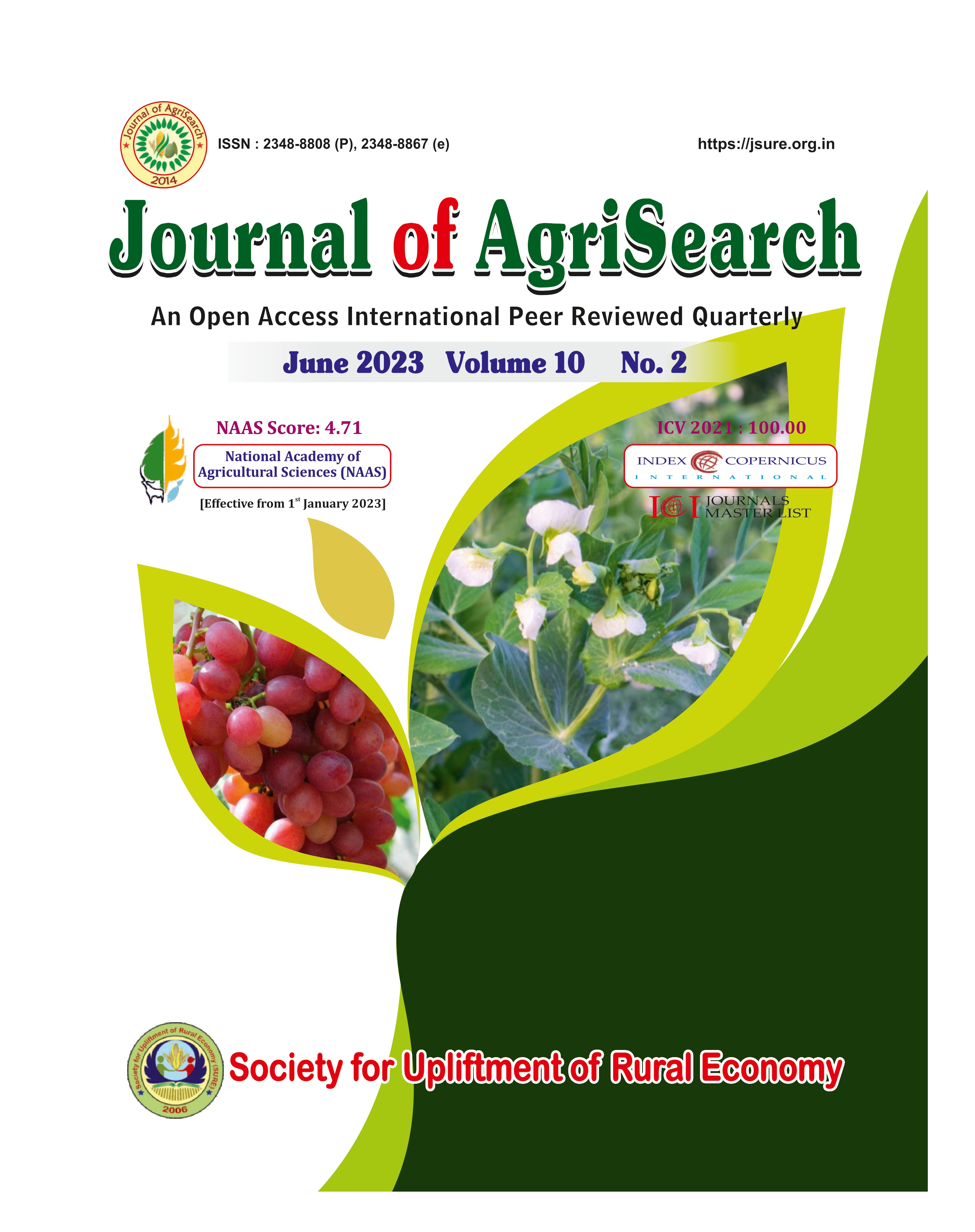 					View Vol. 10 No. 2 (2023): Journal of AgriSearch
				